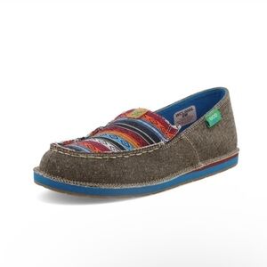 Twisted X EcoTWX Woven Multicolor Aztec Print Slip On Loafers Lightweight Sz 8